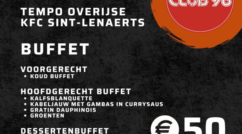 CLUB98 – Buffet op 16 november